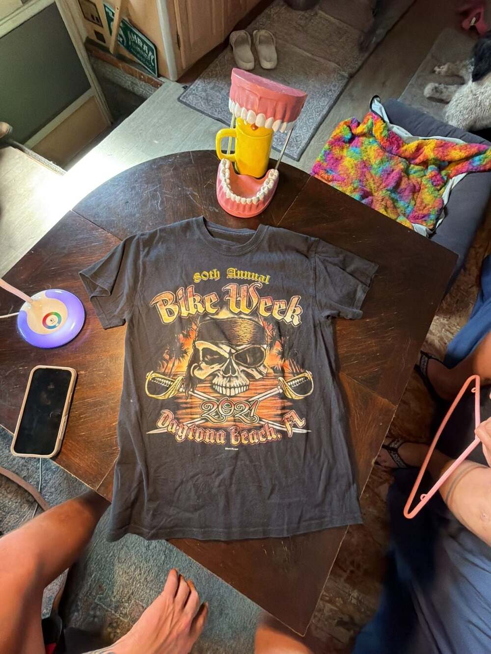 Daytona Beach Bike Week 80th Annual 2021 T-Shirt Black Skull Graphic